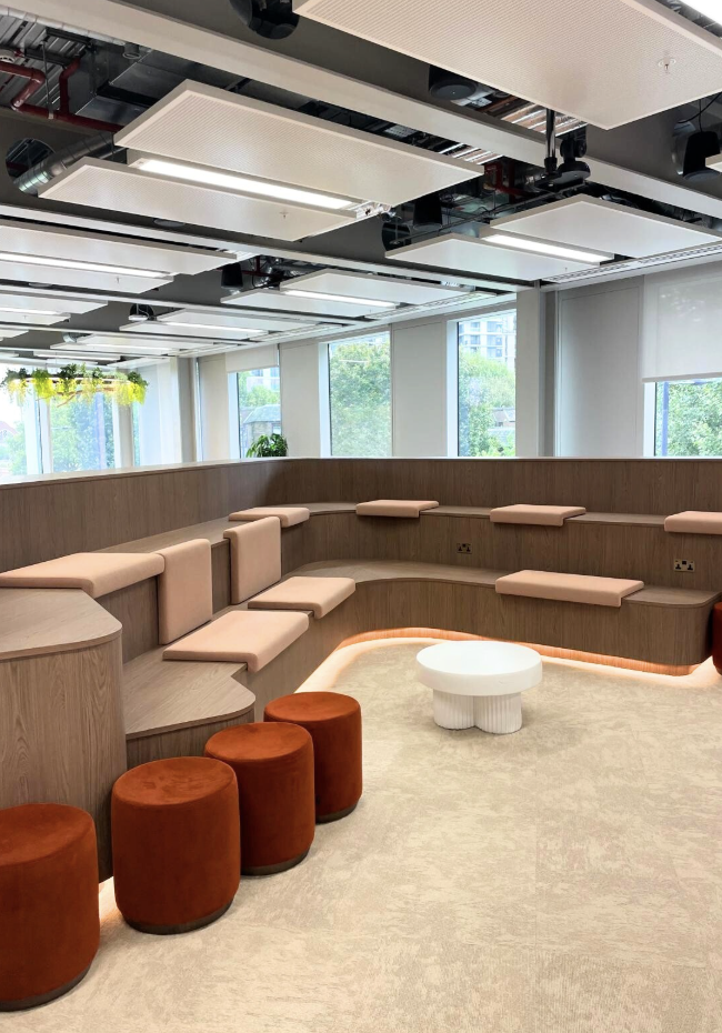 The Park meeting room with auditorium-style seating and conversation pit
