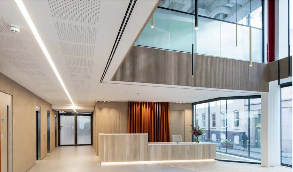 Modern office reception area